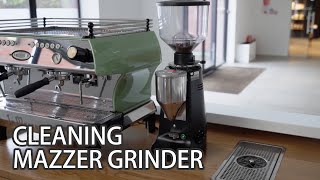 Intermediate Barista Skills Deep Cleaning your Grinder  Mazzer [upl. by Evilo237]