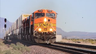 Railfanning Newberry Springs CA Ft 70 MPH Freight Trains [upl. by Ellehsal]