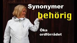 Lär dig svenska Synonymer 5  behörig  71 undertexter  Learn Swedish [upl. by Atinehs3]