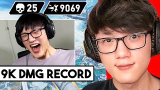 iiTzTimmy Reacts to His 9000 DAMAGE RECORD IN APEX [upl. by Chevy612]