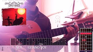 Gypsy Kings  Gitano Soy Guitar Lesson Tabs Solo  Rhythm [upl. by Nimzay]