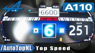 ALPINE A110 ACCELERATION 0251kmh TOP SPEED amp LAUNCH CONTROL by AutoTopNL [upl. by Ainotahs]