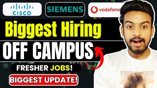 Cisco Siemens Vodafone Biggest Hiring  OFF Campus Drive For 2025 2024 2023 Batch  Fresher Jobs [upl. by Atiuqat848]