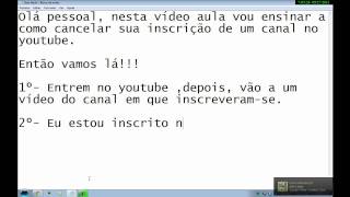 Vídeo Aula 18  Como cancelar sua inscrição num canal do youtube [upl. by Soni]