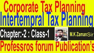 M B A final year Corporate Tax PlanningChapter2 Class1 [upl. by Gwenn]