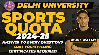 DU Sports Quota 202425  Delhi University Sports Quota Admission Process  DP KABADDI [upl. by Lorrin]