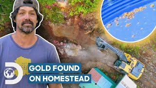 1000 Worth Of Gold Found Under 1Tonne Boulder  Homestead Rescue [upl. by Ynnatirb491]