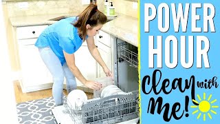 💪POWER HOUR CLEAN WITH ME w cleaning music  SPEED CLEANING MOTIVATION SAHM  LoveMeg 20 [upl. by Glendon981]