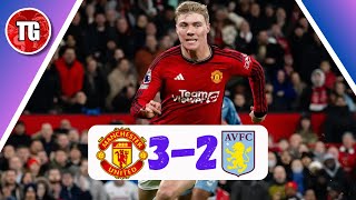 MANCHESTER UNITED 32 ASTON VILLA LIVE MATCH REVIEW amp HIGHLIGHTS [upl. by Llenet975]