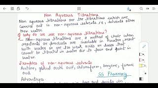 Non Aqueous Titration  Non aqueous Solvents  Pharmaceutical Analysis bpharmacynotes sem1 [upl. by Craddock625]