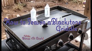 How to season a Blackstone Griddle and 1st cook [upl. by Lednar]