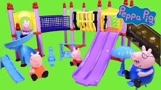 Peppa Pig Playground Construction Toys Mega Blocks Playset Video ◕ ‿ ◕ Haus Toys [upl. by Suivatco]