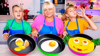 Vania Mania Kids Cooking Challenge with Grandma  More Kids Videos [upl. by Haissi]