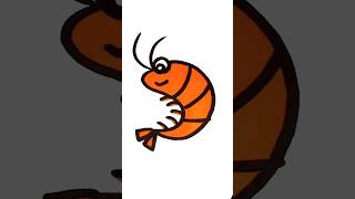 Draw S to Shrimp 🦐 easy drawing step by step for kids kids easydrawing stepbystep shrimp [upl. by Yniattirb]