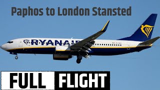 ✈ Ryanair FR3132  Full Flight  PaphosLondon Stansted  Boeing 737800 [upl. by Nolana]