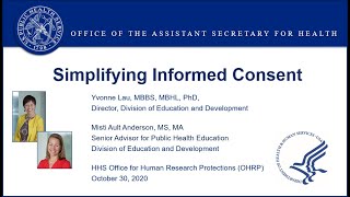 Simplifying Informed Consent with OHRP [upl. by Yborian]