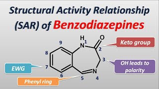 Structural Activity RelationshipsSAR of Benzodiazepines  Lorazepam clonazepam [upl. by Ardekan]