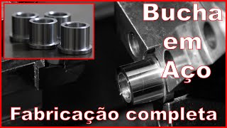 COMO FAZER BUCHA EM AÇO CARBONO  Usinagem detalhada e completa no torno HBX [upl. by Heimlich952]