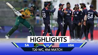 USA vs SA Highlights USA vs South Africa Match Highlights  Full Highlights  Quinton de Kock [upl. by Niggem981]