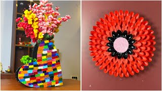 DIY Creative Craft Ideas  Beautiful Vase and Flower Wall Decor from Waste Materials [upl. by Royal413]