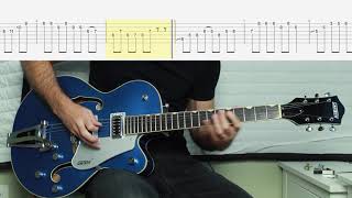 Brian Setzer Orchestra Jingle Bells guitar solo lesson [upl. by Shawna]