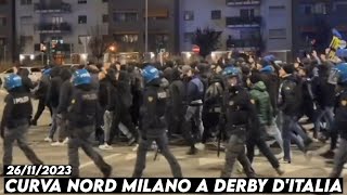 CURVA NORD MILANO A DERBY DITALIA  Juventus vs inter Milan 26112023 [upl. by Nerradal]