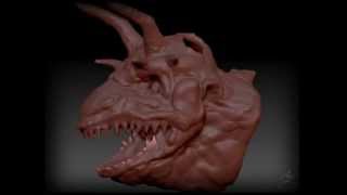 ZBrush 35 R 3  Sculpting a Dragon Head  Timelapse  3D  Part 1 [upl. by Uird947]