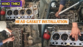 Head Gasket Installation  Head Gasket Replacement  Hino TMK2 [upl. by Afihtan]