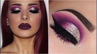 Purple Smokey Eye w Silver Glitter  Makeup Tutorial [upl. by Ellison97]