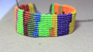 como hacer una pulsera macrame de retazos o reciclada [upl. by Levitan]