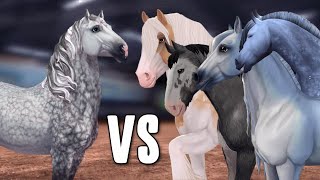 Percheron VS Friesian Finnhorse Clydesdale Irish Cob gaits amp animations in Star Stable Online [upl. by Neils998]