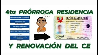 CUARTA PRÓRROGA DE RESIDENCIA Y RENOVACIÓN DEL CARNET DE EXTRANJERÍA [upl. by Bernhard]