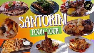 🇬🇷 Santorini 🇬🇷 Food  Food in Santorini Greece [upl. by Amehsyt529]