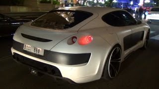 Porsche Panamera Turbo S SOUND  GEMBALLA Mistrale Exhaust from UAE in matte Black amp White [upl. by Inoj439]