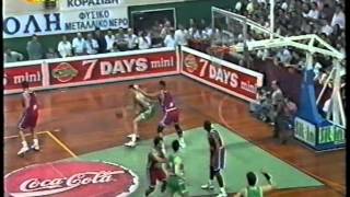 Greek Basket League 19931994 Regular Season Panionios vs Panathinaikos part 13 [upl. by Romano]