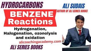 Hydrocarbons Lec 12 Benzene Reactions Hydrogenation Halogenation Ozonolysis oxidation Ali Sudais [upl. by Dnamra]