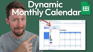 Dynamic Monthly Calendar in a Spreadsheet [upl. by Pisarik248]