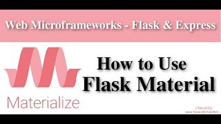 How to Use Flask MaterialMaterializecss [upl. by Ailyt]