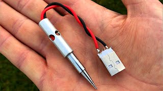 Make SOLDERING IRON Using 12v charger [upl. by Ellehcim]