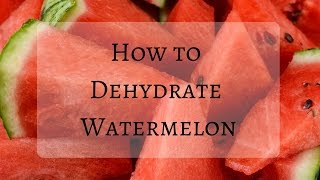 How to Dehydrate Watermelon [upl. by Eednus719]