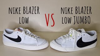 Whats the difference Nike Blazer Low Vs Nike Blazer Low Jumbo  Comparison  Review  Detailed Look [upl. by Nnahtur]