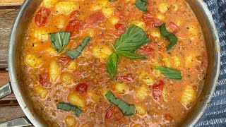 Creamy Tomato Gnocchi Vegan Edition EASY RECIPE [upl. by Lanrev434]