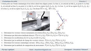 Cinématique du solide Exercice 2 Bras dun robot industriel [upl. by Anavlys180]
