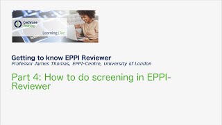 Getting to know EPPI Reviewer part 4 [upl. by Leasia261]