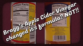 Braggs Apple Cider Vinegar Changed Its Formula NOT [upl. by Menashem]