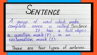 What is Sentence  Definition of Sentence in english  Types of sentences  Sentence kise kahate hai [upl. by Oicatsana79]