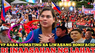 VP SARA BIGLANG DUMATING SA LIWASANG BONIFACIO LIBO LIBONG TAO DAGDA MGA SIKAT NA PERSONALDD ITO N [upl. by Wilhide]