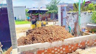 Staring New Project Filling Sand Foundation House 5x10M By 5T Truck Unloading Sand D20P Bulldozer [upl. by Gretal1]