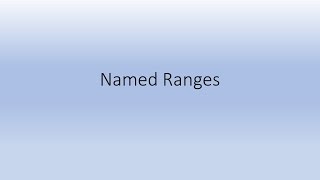 Named Ranges Excel 2016 [upl. by Sialac]