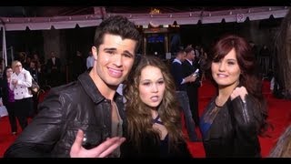 Debby Ryan Spencer Boldman amp Kelli Berglund  Superhero Poses at The Avengers Premiere [upl. by Rednasyl]